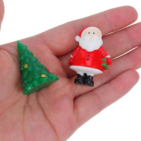 Healifty Christmas Micro Landscape Ornament, Miniature Xmas Tree Figurines, Snowman Resin Statues, Assorted Color, 18 Pieces in Saudi Arabia