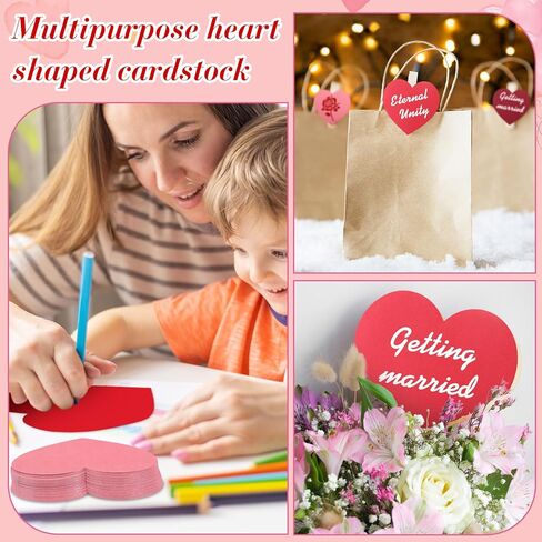 Tatuo 300 Pcs Valentine's Day 4 x 4 '' Heart Cutouts Paper Hearts with Glue Point Dots Large Paper Heart Cut Outs for Valentine's Day Decorations Crafts (Gradient Red) in Saudi Arabia