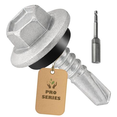 50 قطعة #12 × 1 بوصة، براغي أسقف معدنية ذاتية الحفر، رأس سداسي، EPDM، غسالة مطلية بالفضة، فولاذ كربوني، مثبتات أسقف من المعدن إلى الخشب، براغي من الصفائح المعدنية، من المعدن إلى المعدن ، يتضمن مقبس سداسي in Kuwait