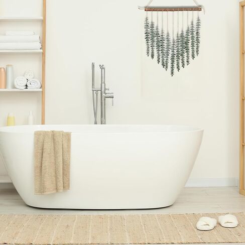 ديكور حمام بوهو من الأوكالبتوس الاصطناعي للتعليق على الحائط ديكور أوراق خضراء وهمية ونباتات كرة خوص على عصا 16.5 بوصة مزرعة ريفية غرفة نوم طبيعية مطبخ حضانة مكتب ديكورات in Kuwait