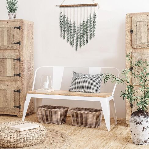 ديكور حمام بوهو من الأوكالبتوس الاصطناعي للتعليق على الحائط ديكور أوراق خضراء وهمية ونباتات كرة خوص على عصا 16.5 بوصة مزرعة ريفية غرفة نوم طبيعية مطبخ حضانة مكتب ديكورات in Kuwait