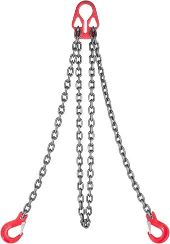 VEVOR Chain Sling, 5/16 inch x 6 ft Lifting Chains with Hooks, G80 Engine Chain Hoist Lifts, 6600 lbs/3 Ton Lifting Sling Chains for Engine Hoist, Engine Lift Chain with 2 Leg Grab Hooks and Adjusters in Saudi Arabia