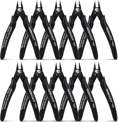170 Wire Cutters, 10 Pack, Flush Cut Pliers 5 Inch, BOOSDEN Micro Wire Cutters Diagonal Cutting Pliers, Flush Cutter for Jewelry Making, Wire Snips Nippers for Artificial Flowers, Crafts, Zip Ties in Saudi Arabia