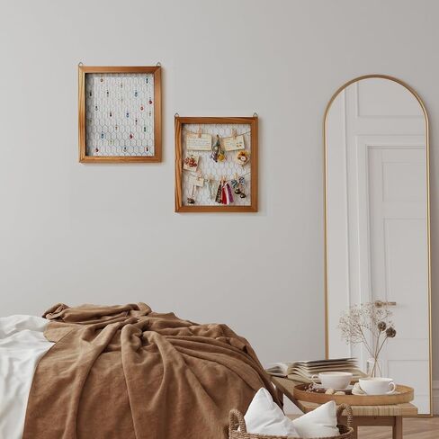 Kathfly 4 Pcs Unfinished Wood Chicken Wire Frame Creations Unfinished Wood Window Frame with Chicken Wire Mesh 11 x 9.5 Inch for Wall Organizer Jewelry DIY Country Photos of Handicrafts(Dark Color) in Saudi Arabia