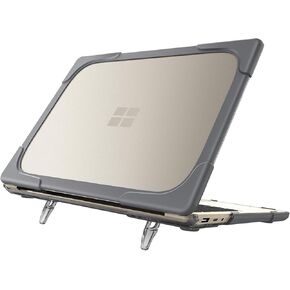 حافظة متينة لجهاز Microsoft Surface Laptop Go 1/2 12.4 بوصة (الموديلات: 1943/2013)، غطاء حماية صلب نحيف شديد التحمل مقاوم للصدمات مع مسند قابل للطي (كاكي) in Kuwait