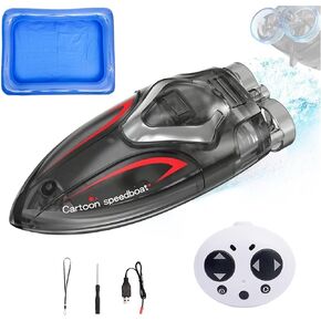 قارب RC صغير، قوارب RC لطيفة بسرعة 10 كيلو في الساعة مع بطارية 100 مللي أمبير في الساعة، محرك مزدوج، ضوء LED، متعة في حمام السباحة/حوض الاستحمام/حوض الغسيل/البحيرة. in Kuwait