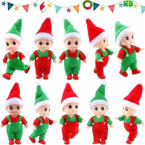 10 Pack Tiny Christmas Elf Dolls Miniature Elf Baby Accessories Dolls Small Xmas Elves for Christmas New Year Stocking Stuffer Party Decoration, 2 Styles in Kuwait