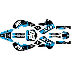 Graphics Kit for Kawasaki KLX 110 (2002-2009) Spear Series Cyan Pink 9 Mil-Dirt bike Custom Racing Graphics Decals Stickers Kit, no-plastics in Saudi Arabia