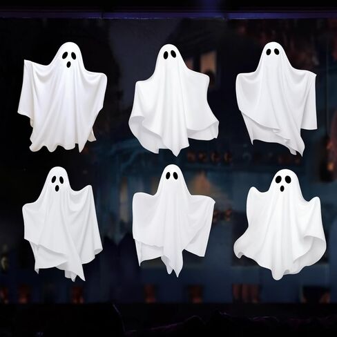 Fall Thanksgiving Decorations Indoor: 9 Sheets Large Farmhouse Pumpkin Fall Leaves Window Clings, Watercolor Rustic Boho Window Decor for Kids Home School Office Party, Double-Sided Printed in Kuwait