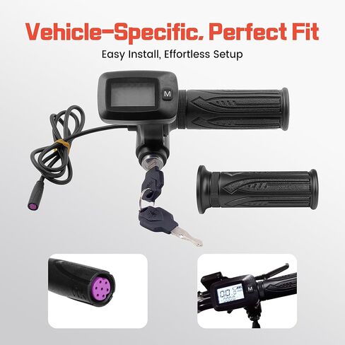 شاشة عرض عداد السرعة المتكاملة الجديدة للدراجة الإلكترونية (مع M) ومقابض الجانب الأيسر لدراجة نارية Tutto Tutti Soleil 01 E-Motorcycle، ملاحظة: لا يمكن استخدام الخانق الجديد والقديم بالتبادل. in Kuwait