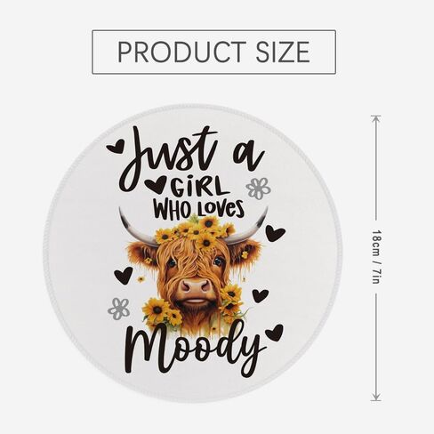 Highland Cow Mouse Pad,Cute Cow Floral Mousepad for Desk Home Office Dorm Computers Laptop Accessories,7.9x7.9 Inch in Saudi Arabia
