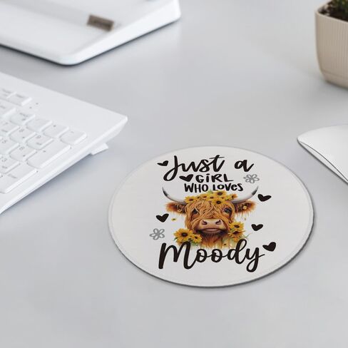 Highland Cow Mouse Pad,Cute Cow Floral Mousepad for Desk Home Office Dorm Computers Laptop Accessories,7.9x7.9 Inch in Saudi Arabia