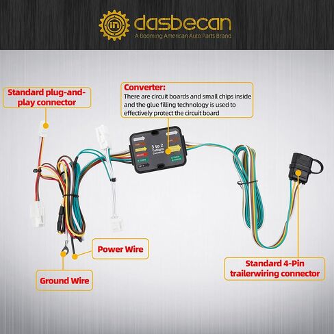 Dasbecan 56434 Trailer Wiring Harness Compatible with Mitsubishi Outlander 2022-2025 Toyota RAV4 2019-2025 Prime 2021-2024 4-Pin Connector Towing Wiring Kit in Saudi Arabia