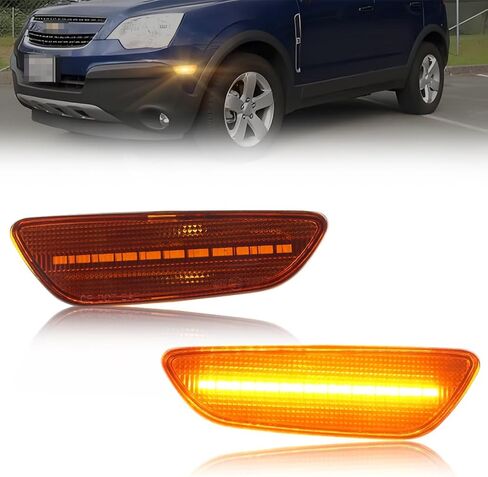 Front Side Marker Light Compatible with Chevy Captiva Sport 2012 2013 2014 2015, [DOT Certified] [IP67 Waterproof] Amber LED Sidemarker Lamp, 2 PCS, Amber Lens in Saudi Arabia