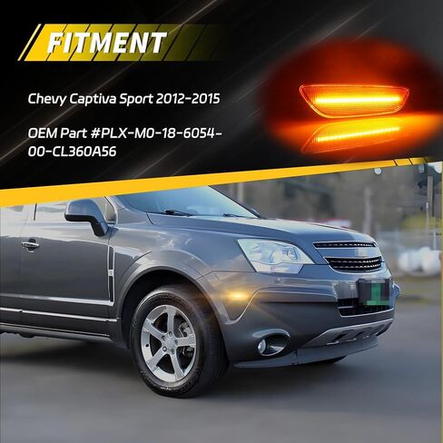 Front Side Marker Light Compatible with Chevy Captiva Sport 2012 2013 2014 2015, [DOT Certified] [IP67 Waterproof] Amber LED Sidemarker Lamp, 2 PCS, Amber Lens in Saudi Arabia