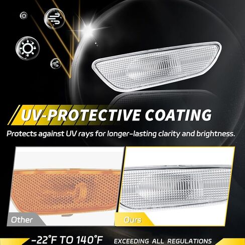 Front Side Marker Light Compatible with Chevy Captiva Sport 2012 2013 2014 2015, [DOT Certified] [IP67 Waterproof] Amber LED Sidemarker Lamp, 2 PCS, Amber Lens in Saudi Arabia