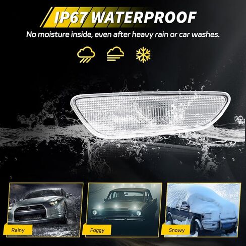 Front Side Marker Light Compatible with Chevy Captiva Sport 2012 2013 2014 2015, [DOT Certified] [IP67 Waterproof] Amber LED Sidemarker Lamp, 2 PCS, Amber Lens in Saudi Arabia