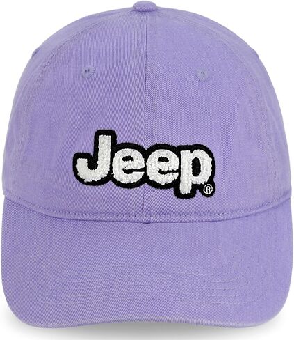 Jeep Ladies Chenille Embroidered Text Logo Garment Washed Twill Baseball Cap with Adjustable Strap and Grille Logo tag in Saudi Arabia