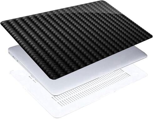 حافظة IVY لجهاز MacBook Air 15 بوصة (M4 M3 M2، A3241 A3114 A2941) - غطاء صلب كريستالي مع نسيج من ألياف الكربون، وسادات مضادة للانزلاق، حافظة واقية رفيعة للغاية وخفيفة الوزن - أسود in Saudi Arabia