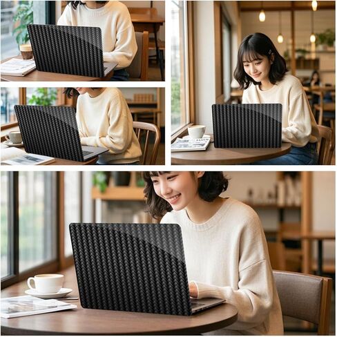 حافظة IVY لجهاز MacBook Air 15 بوصة (M4 M3 M2، A3241 A3114 A2941) - غطاء صلب كريستالي مع نسيج من ألياف الكربون، وسادات مضادة للانزلاق، حافظة واقية رفيعة للغاية وخفيفة الوزن - أسود in Saudi Arabia