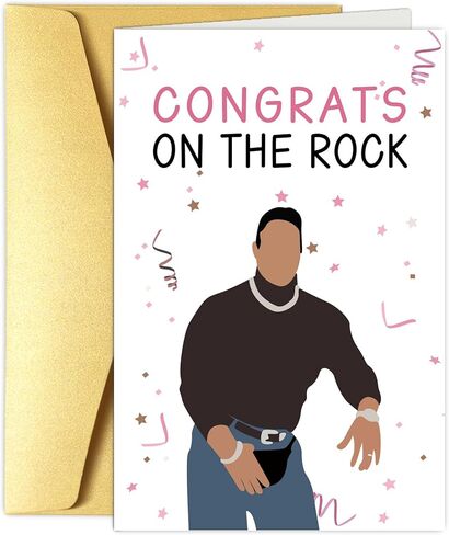 The Rock Engagement Card, Wedding Congratulations Card for Couple, Engagement Gift for Friend, Dwayne Johnson Card in Saudi Arabia
