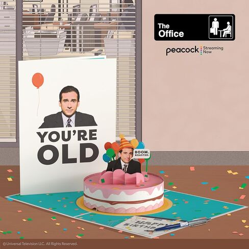 Lovepop Happy Birthday Pop-Up Card for Her and Him - 3D The Office Birthday Greeting Cards for Boys, Girls, Men, Women - Boom. Roasted. - 5" x 7" Michael Scott - Blank Note Card & Envelope Included in Saudi Arabia