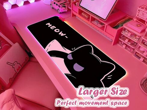 JMIYAV Pink RGB Gaming Mouse Pad 31.5x12 Inch PC XL Large Extended Glowing Led Light Up Desk Pad Non-Slip Rubber Base Computer Cute Mousepad Mat Desk Accessories Gaming Setup 352 in Saudi Arabia