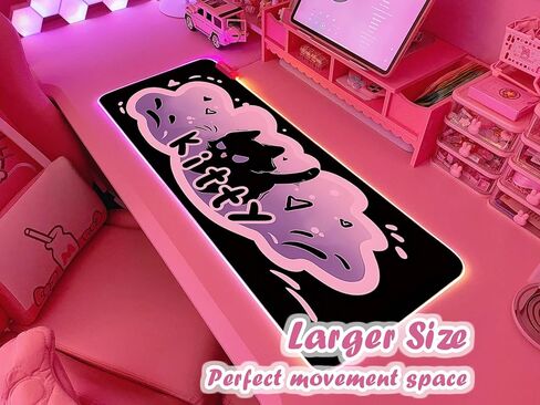 JMIYAV Pink RGB Gaming Mouse Pad 31.5x12 Inch PC XL Large Extended Glowing Led Light Up Desk Pad Non-Slip Rubber Base Computer Cute Mousepad Mat Desk Accessories Gaming Setup 352 in Saudi Arabia