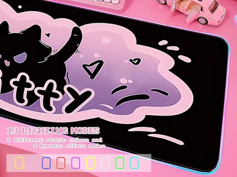 JMIYAV Pink RGB Gaming Mouse Pad 31.5x12 Inch PC XL Large Extended Glowing Led Light Up Desk Pad Non-Slip Rubber Base Computer Cute Mousepad Mat Desk Accessories Gaming Setup 352 in Saudi Arabia