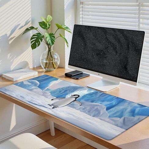 Furry Highland Cow Gaming Mouse Pad, 31.5"×11.8" Extended Desktop Mouse Pads for Keyboard Laptop Computer, Cute Cows in Daisy Field Large Desk Mat with Stitched Edges for Work Office Desk Decor in Saudi Arabia