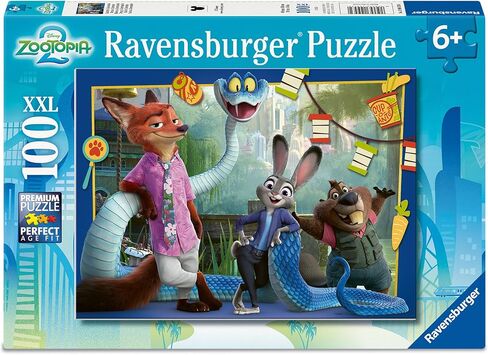 Ravensburger - Back in Zootopia - أحجية الصور المقطوعة 100 قطعة - مشهد ديزني الملون مع جودي هوبس ونيك وايلد - جودة ممتازة - متعة خالية من الشاشة - للأطفال من سن 6 سنوات فما فوق in Kuwait