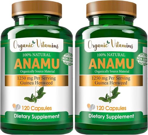 Organic Vitamins Anamu 1250mg 100% Organically Grown 120 Capsules Petiveria Allicea in Saudi Arabia