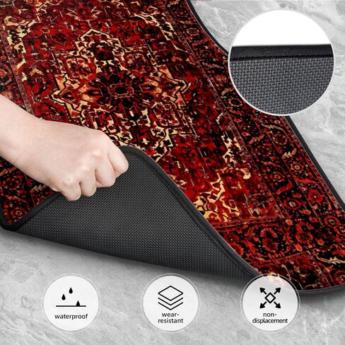 تصميم سجادة شرقية باللون الأحمر الداكن، سجادات أرضية السيارة الأمامية والخلفية، سجادات سيارة مضادة للانزلاق، مجموعة كاملة من 4 سجاد، حماية من جميع الأحوال الجوية in Kuwait