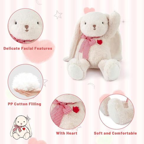 11.4" Small Teddy Bear with Heart Cute Brown Teddy Bear Stuffed Animals for Valentines Day Soft Bear Plushie Toy Stuffed Bear Plush Gifts for Girlfriend Kid in Kuwait