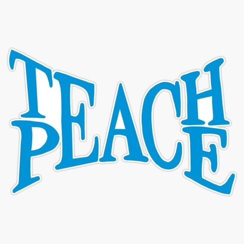 Teach Peace Blue Sticker Vinyl Waterproof Sticker Decal Car Laptop Wall Window Bumper Sticker 5" in Saudi Arabia