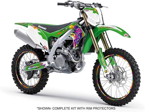 مجموعة كاملة من رسومات KDX 50 Throwback Green Senge Graphics الكاملة المتوافقة مع Kawasaki in Kuwait