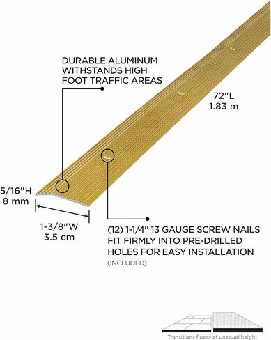 M-D Building Products 43856 1-3/8 in. X 72 in. Pewter Aluminum Carpet Trim w/Screw Nails in Saudi Arabia