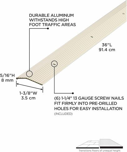 M-D Building Products 43856 1-3/8 in. X 72 in. Pewter Aluminum Carpet Trim w/Screw Nails in Saudi Arabia
