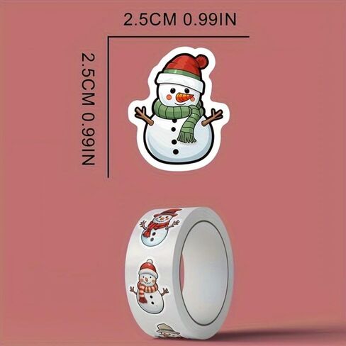 500PCS 1Inch Gold Foil Stamping Christmas Stickers - Self-Adhesive PP Labels | for Gift Wrapping, Scrapbooking, Party Decor | Ideal for Holidays, Birthdays, DIY & Crafts in Saudi Arabia