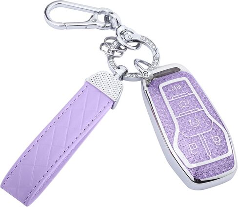 for Ford Key Fob Cover, Soft TPU Keys Protector Bling Key Fob Keychain for Explorer Mustang Fusion F150 Edge Lincoln MKZ MKC Nautilus, Gold Pink in Saudi Arabia