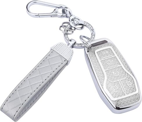 for Ford Key Fob Cover, Soft TPU Keys Protector Bling Key Fob Keychain for Explorer Mustang Fusion F150 Edge Lincoln MKZ MKC Nautilus, Gold Pink in Saudi Arabia