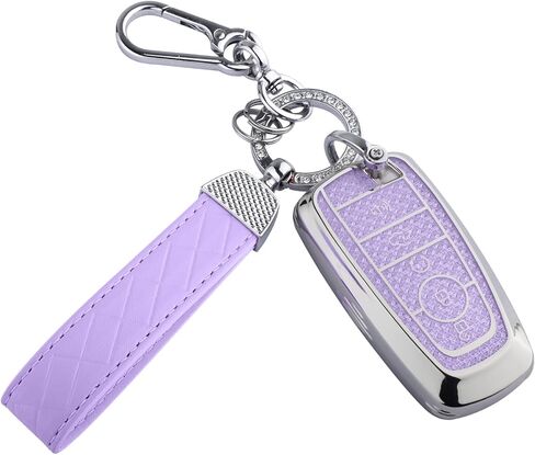 for Ford Key Fob Cover, Soft TPU Keys Protector Bling Key Fob Keychain for Explorer Mustang Fusion F150 Edge Lincoln MKZ MKC Nautilus, Gold Pink in Saudi Arabia