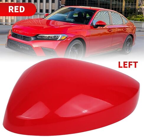 Left Driver Side Direct Mirror Cap Cover Replacement Compatible With Honda Civic 11th 2022 2023 2024 US Model Rearview Mirror Cover Without Turn Signal Lights (Red left) in Saudi Arabia