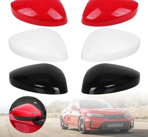 Left Driver Side Direct Mirror Cap Cover Replacement Compatible With Honda Civic 11th 2022 2023 2024 US Model Rearview Mirror Cover Without Turn Signal Lights (Red left) in Saudi Arabia