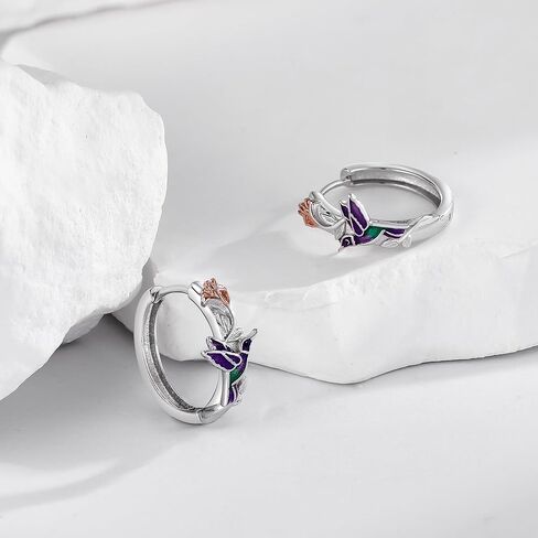 Flamingo Earrings 925 Sterling Silver Flamingo Hoop Earrings Flamingos Jewelry for Women in Kuwait