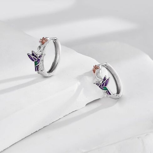 Flamingo Earrings 925 Sterling Silver Flamingo Hoop Earrings Flamingos Jewelry for Women in Kuwait