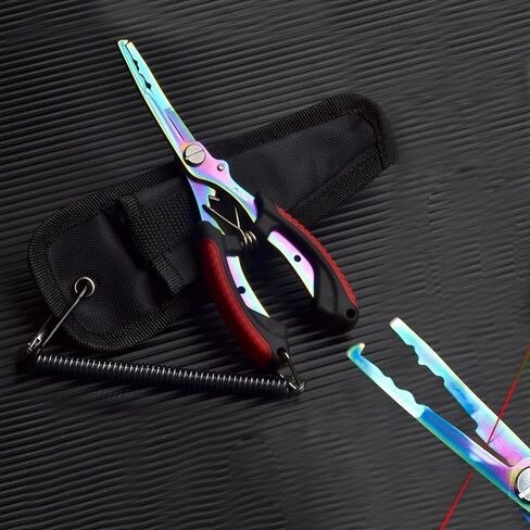 Fishing Scissors Set with Titanium Coated Cutter Nylon Sheath and Lanyard for Outdoor Hiking Crafting and Travel Use(Green) in Saudi Arabia