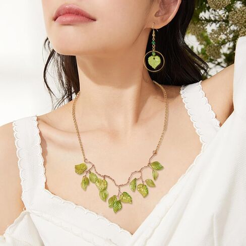 160 Pcs Leaf Beads for Jewelry Making, Assorted Bulk Transparent Glass Green Leaf Beads for Flower Caps Plants DIY Earring Pendant Jewelry Crafts in Saudi Arabia