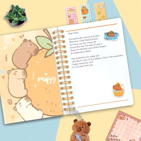 Capybara School Supplies, Capybara Stationery Set, Cute Capybara Gifts, Including Cartoon Journal, Pencil Case, Ballpoint Pen, Stickers for Girls Kids Teens in Saudi Arabia