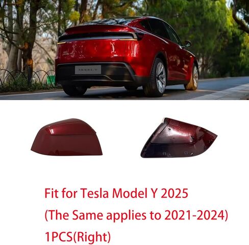 متوافق مع استبدال غطاء المرآة الجانبية Tesla Model Y Juniper 2025 (عالمي 2021-2024)، غطاء غطاء مرآة الرؤية الخلفية لجانب الراكب الأيمن لملحقات Model Y Juniper (أحمر) in Kuwait